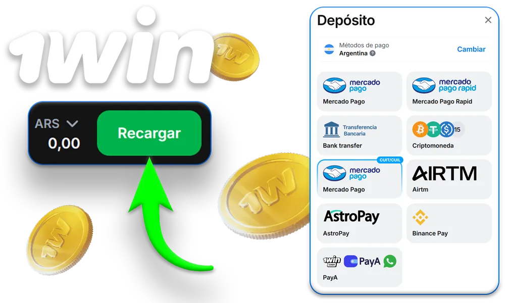 Depósitos y retiros de 1win