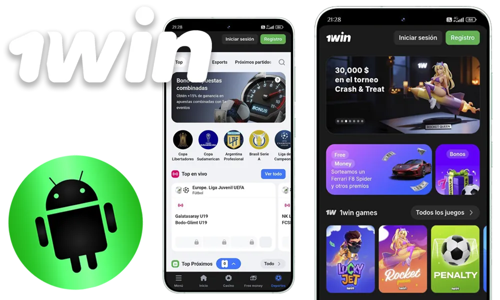 Aplicación 1win en Android